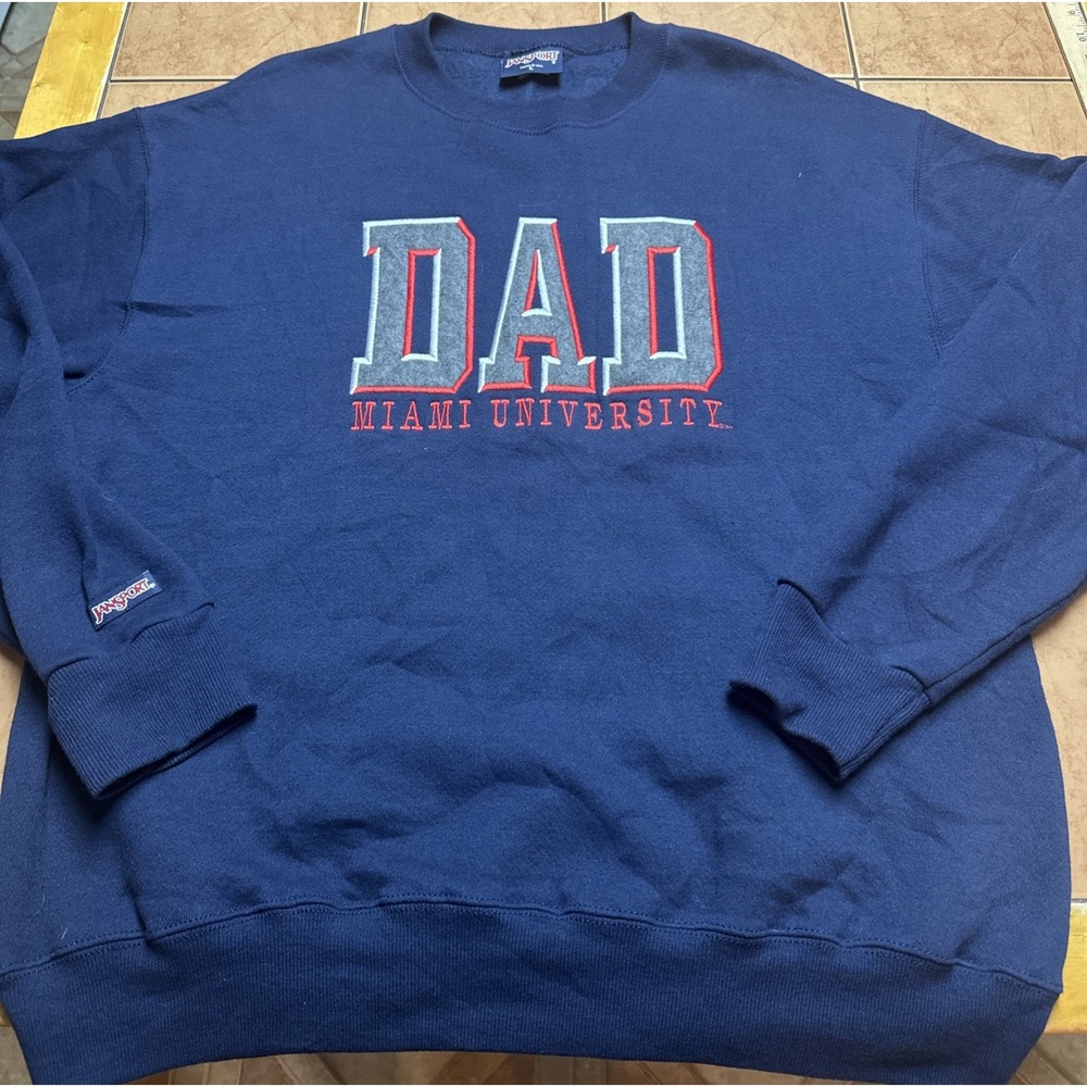 Vintage Miami University Dad Sweatshirt Ohio Crewneck Jansport‎ Made In USA